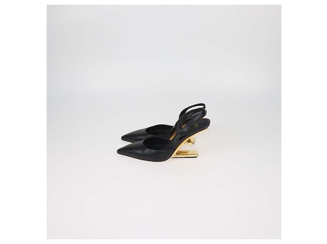 Fendi First Slingback-Pumps aus schwarzem Leder - Ansicht 4