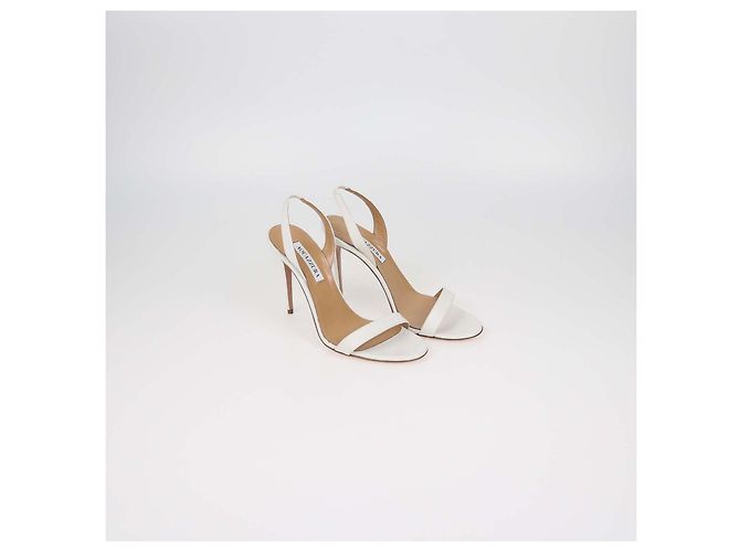 Sandali So Nude in pelle bianca Aquazzura Bianco - vista 2