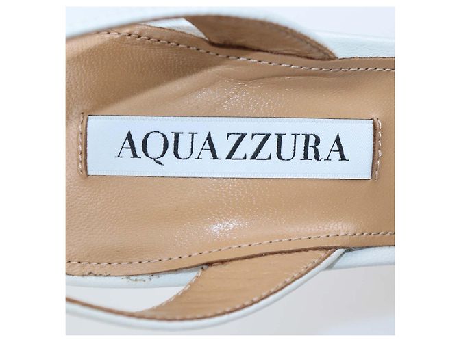 Sandali So Nude in pelle bianca Aquazzura Bianco - vista 6