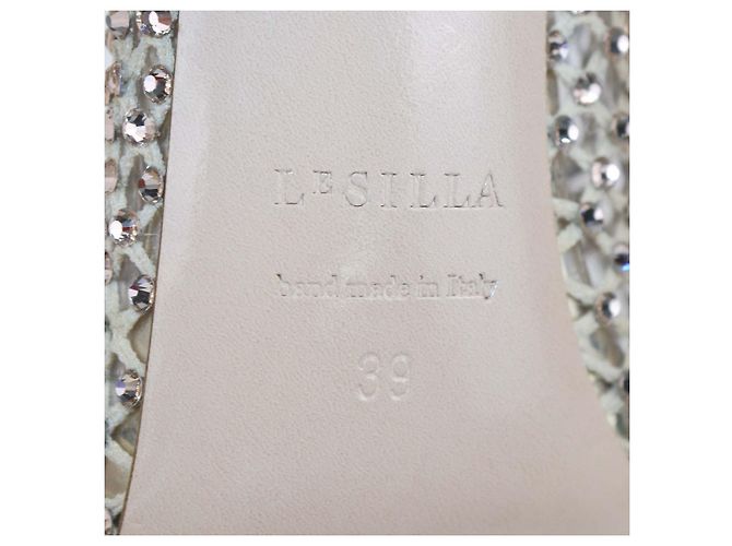 Décolleté Le Silla Gilda Socks in mesh beige e cristalli - vista 6