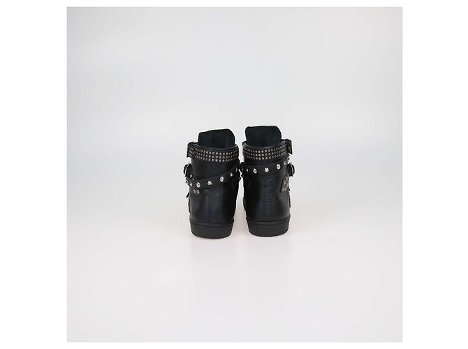 Autre Marque Sneakers alte SL16H Saint Laurent in pelle nera borchiata Nero - vista 5
