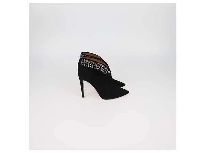 Bottines Disco à bout pointu en daim noir Aquazzura - vue 3