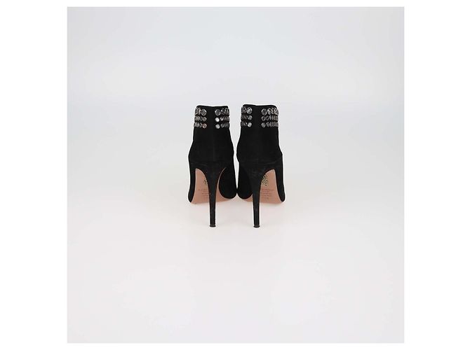 Bottines Disco à bout pointu en daim noir Aquazzura - vue 5