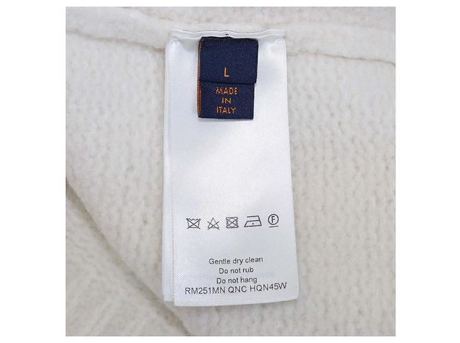 Louis Vuitton Rundhals-Pullover aus Off-White-Wollmischung mit Intarsia Aus weiß - Ansicht 6