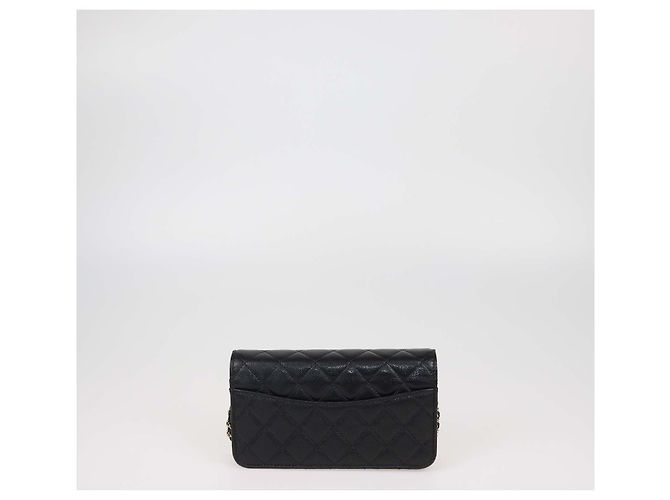 Chanel Wallet on Chain Porta-Telefono in pelle caviar matelassé nera Nero - vista 3