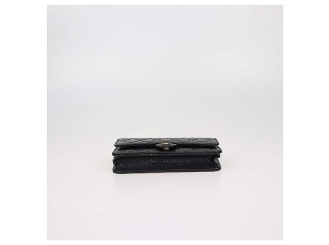 Chanel Wallet on Chain Porta-Telefono in pelle caviar matelassé nera Nero - vista 4