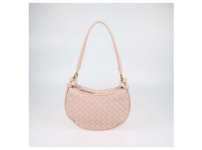 Picca borsa Gemelli in pelle Intrecciato rosa blush Bottega Veneta - vista 3
