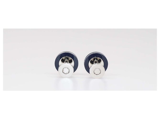 Gemelli Montblanc Pix in resina blu e acciaio inossidabile Argento - vista 4