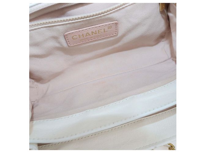 Borsa a tracolla Chanel Accordion Flap in pelle matelassé bianca invecchiata Bianco - vista 6