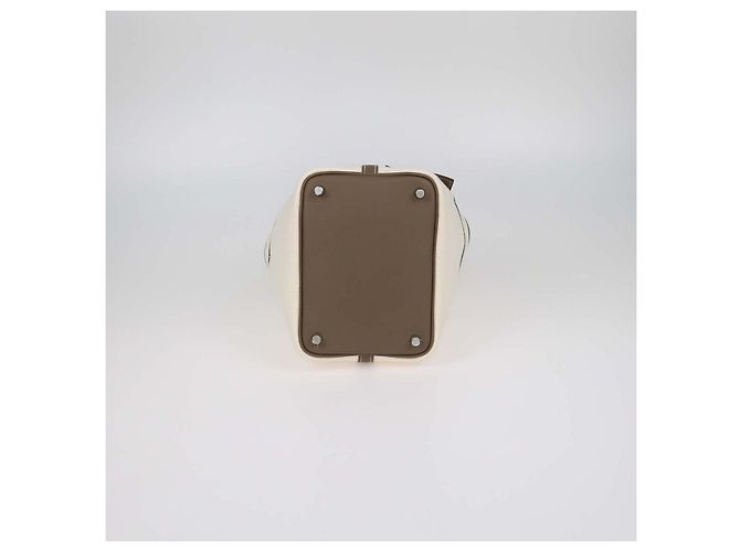 Hermès Borsa Hermes Cargo Picotin Lock 18 in Toile e Pelle Swift Ecru, Etoupe Grigio Bianco sporco - vista 4
