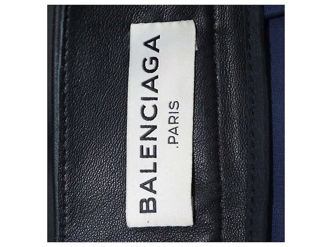 Balenciaga Mini Short in pelle nera con 2 tasche Nero - vista 4