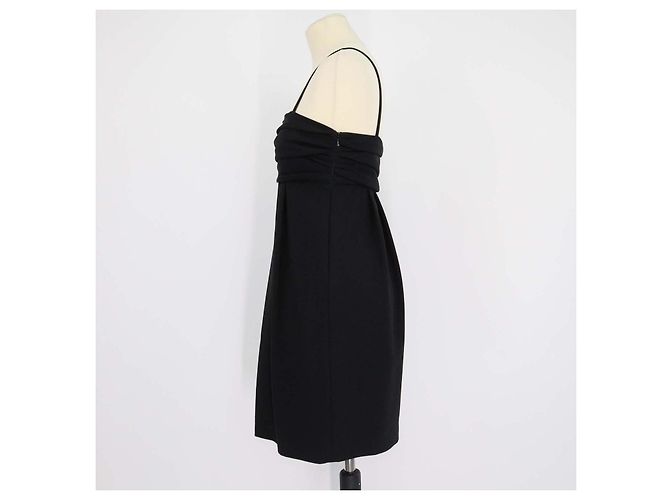 Moschino Cheap And Chic Moschino Cheap & Chic Schwarzes Mini-Kleid mit Rüschen und schmalen Trägern - Ansicht 2