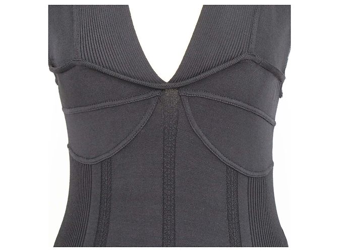 Top sin mangas de punto de viscosa mezcla Just Cavalli negro con cuello en V - vista 4