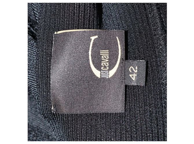 Top sin mangas de punto de viscosa mezcla Just Cavalli negro con cuello en V - vista 5