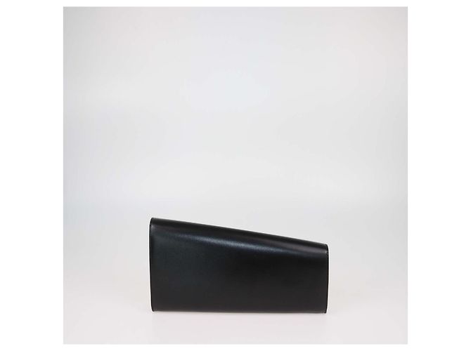 Céline Clutch asimétrica Celine de piel negra con logo Negro - vista 3