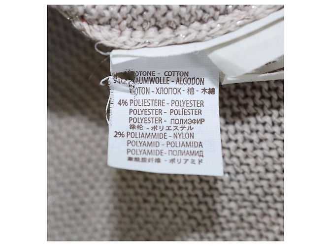 Cárdigan de punto abierto en mezcla de algodón beige Brunello Cucinelli Gris - vista 6