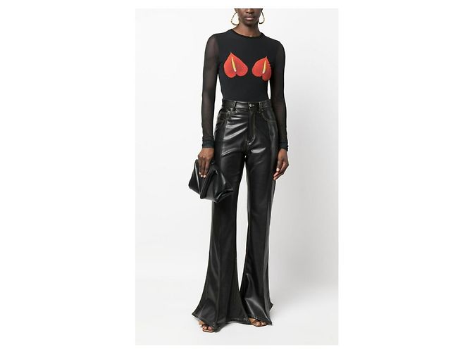 Loewe Top de Malla Manga Larga Estampado Anthurium - Negro Roja - vista 7