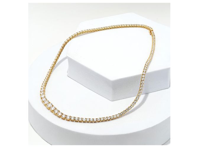 Cartier Riviere Diamanten-Tennis-Halskette aus Gelbgold Golden - Ansicht 2