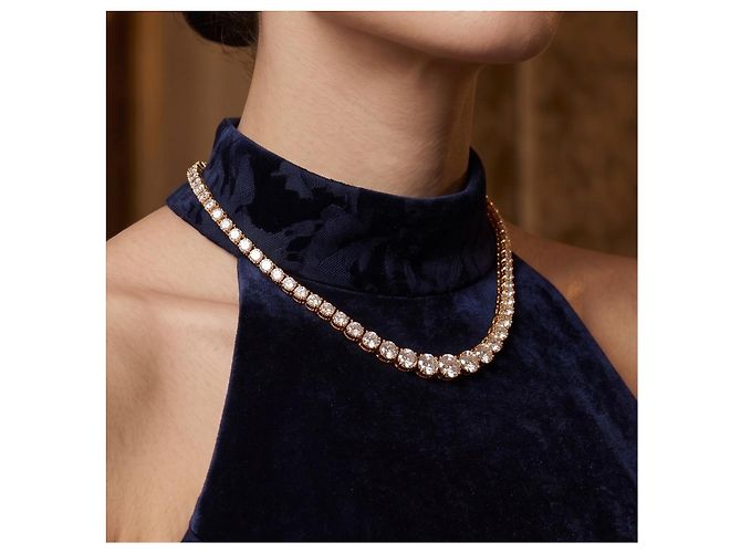 Cartier Riviere Diamanten-Tennis-Halskette aus Gelbgold Golden - Ansicht 3