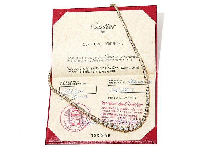 Cartier Riviere Diamanten-Tennis-Halskette aus Gelbgold Golden - Ansicht 6