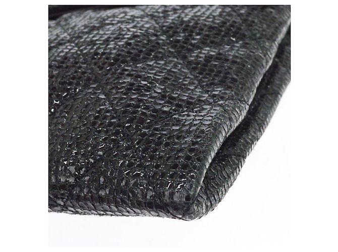 Chanel Chain Flap Quilted Iridescent Fabric Small Nero - vista 6