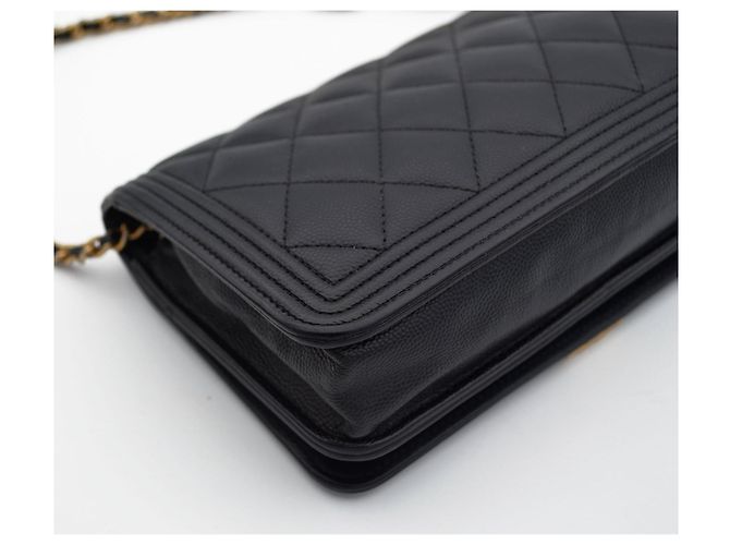 Chanel Boy Wallet on Chain Pelle Caviar Nera Nero - vista 12