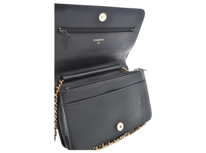Chanel Boy Wallet on Chain Pelle Caviar Nera Nero - vista 14