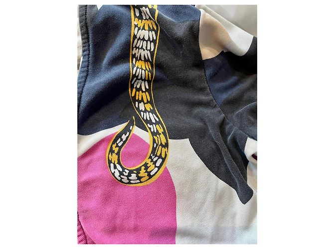 Diane von Furstenberg Vestido Cruzado Seda Estampado Serpiente "Eve" Negro Rosa Blanco Azul Multicolor Dorado - vista 5