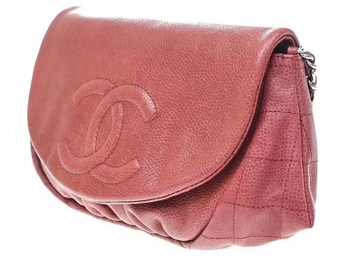 Chanel Timeless Half Moon Flap Caviar Medium Vermelho - vista 3