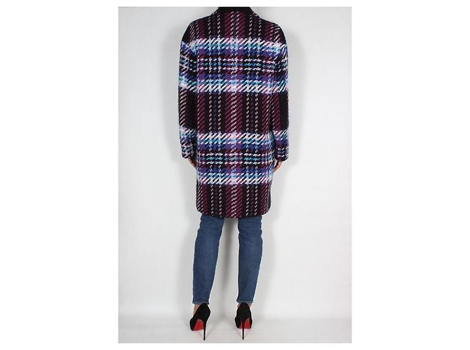 Autre Marque Abrigo Andre Tan Smart Couture de mezcla de lana a cuadros Negro Rosa Azul Multicolor - vista 4