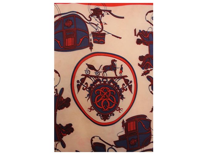 Pañuelo de seda Hermès Ex Libris - Rojo, Azul, Blanco Roja - vista 3