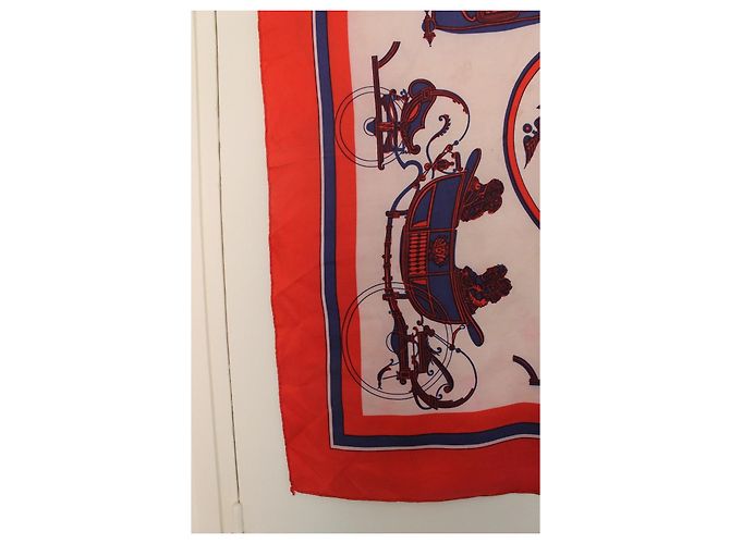 Pañuelo de seda Hermès Ex Libris - Rojo, Azul, Blanco Roja - vista 4