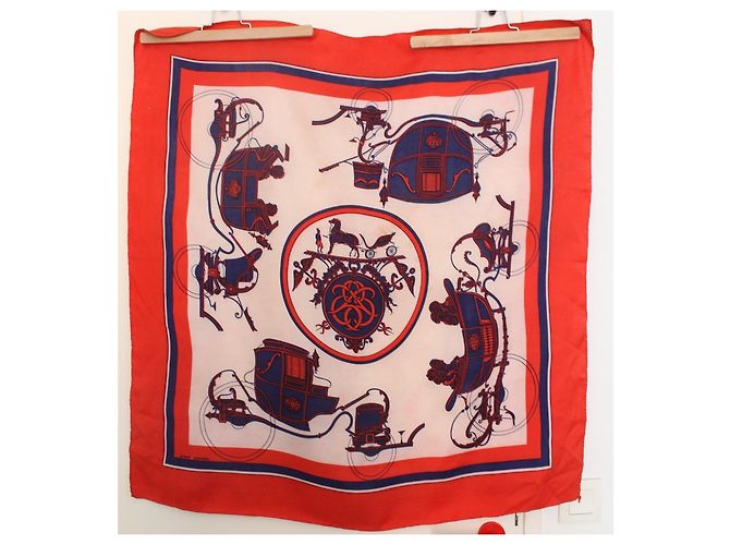 Pañuelo de seda Hermès Ex Libris - Rojo, Azul, Blanco Roja - vista 6