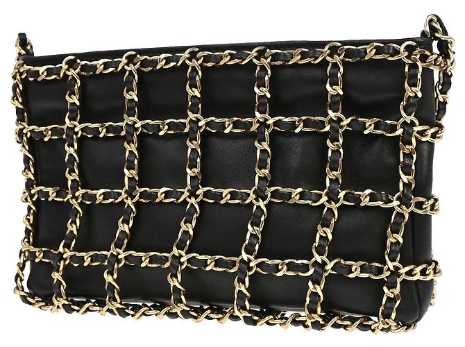 Chanel Chain Frame Lambskin Nero - vista 2