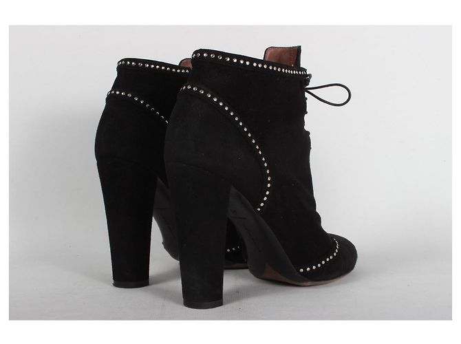 Tabitha Simmons Stivaletti in suede nero con borchie - vista 10