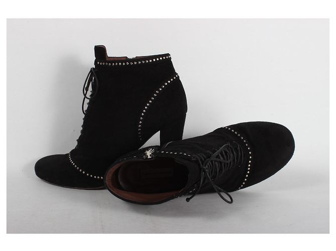 Tabitha Simmons Stivaletti in suede nero con borchie - vista 13