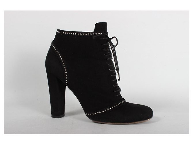 Tabitha Simmons Stivaletti in suede nero con borchie - vista 2