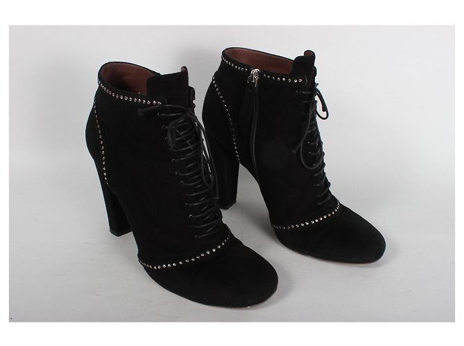 Tabitha Simmons Stivaletti in suede nero con borchie - vista 4