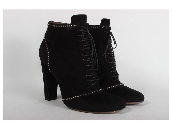 Tabitha Simmons Stivaletti in suede nero con borchie - vista 5