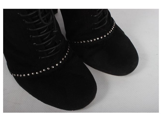 Tabitha Simmons Stivaletti in suede nero con borchie - vista 6
