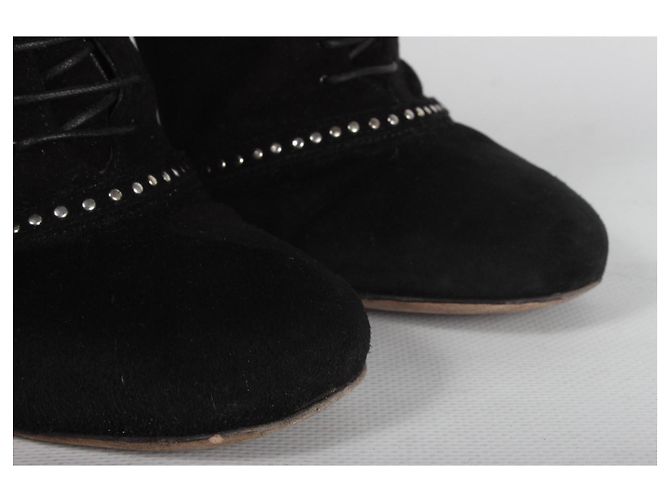 Tabitha Simmons Stivaletti in suede nero con borchie - vista 7