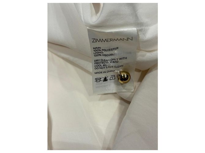 Zimmermann Abito Midi Crema a Maniche Lunghe Crudo - vista 4