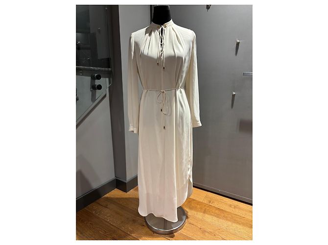 Zimmermann Abito Midi Crema a Maniche Lunghe Crudo - vista 7