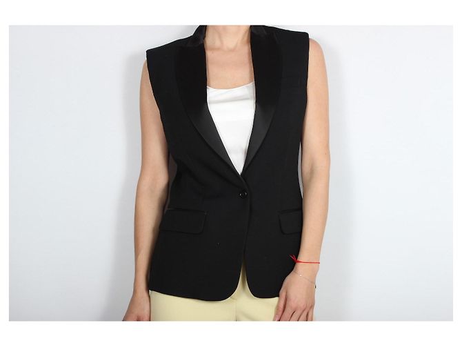 Joseph Blazer Tuxedo senza maniche nero - vista 3