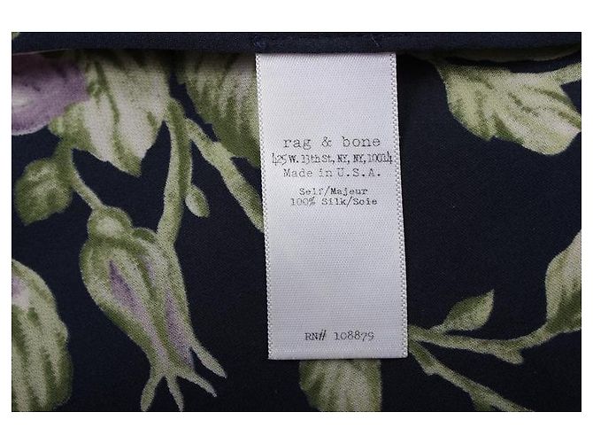 Rag & Bone Blusa de seda com estampa floral Verde Roxo Azul escuro - vista 9