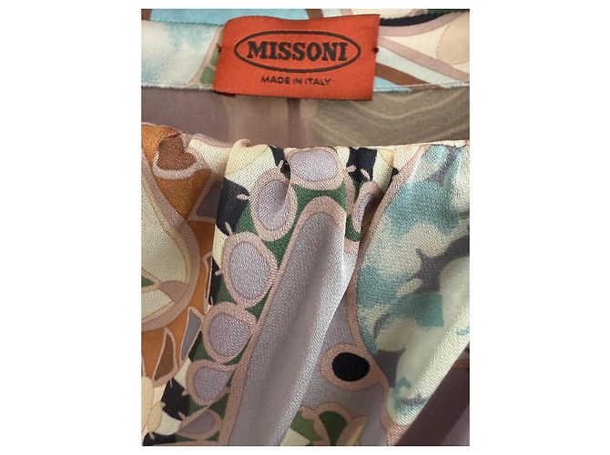 Vestido de seda Missoni con adornos de cabujón Castaño Blanco Azul Multicolor Beige Verde Gris - vista 2