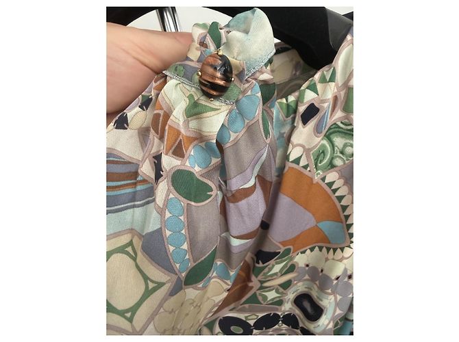 Vestido de seda Missoni con adornos de cabujón Castaño Blanco Azul Multicolor Beige Verde Gris - vista 4