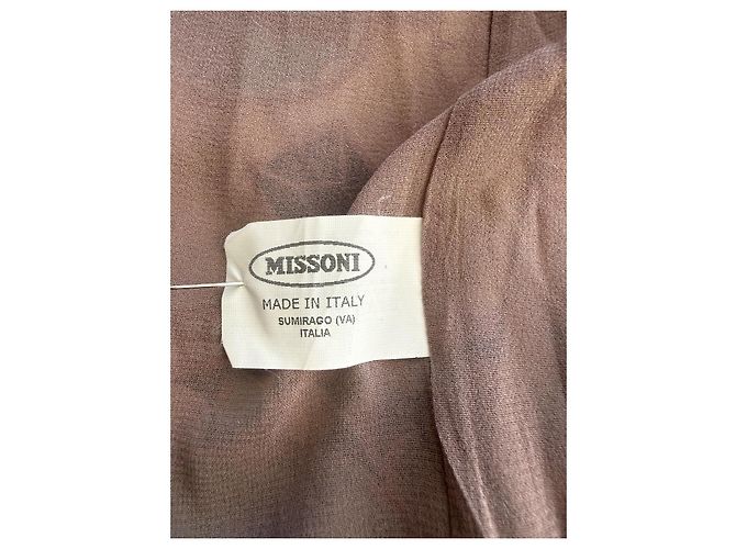 Vestido de seda Missoni con adornos de cabujón Castaño Blanco Azul Multicolor Beige Verde Gris - vista 6