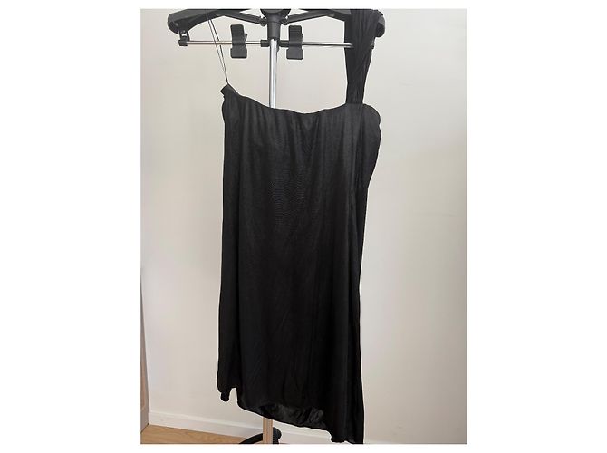Christian Dior Asymmetrisches Drapiertes Abendkleid Schwarz - Ansicht 2