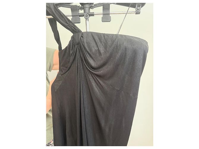 Christian Dior Asymmetrisches Drapiertes Abendkleid Schwarz - Ansicht 3
